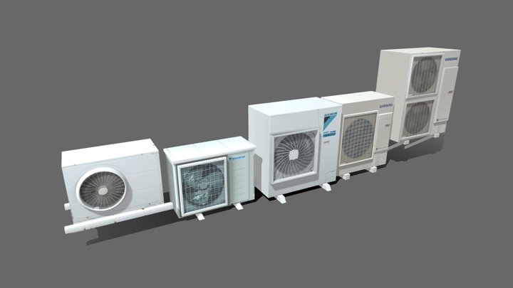 Aircon Units, Low poly 3D Model