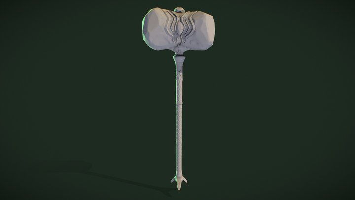 Emerald hammer of war | Concept Sculpt 3D Model