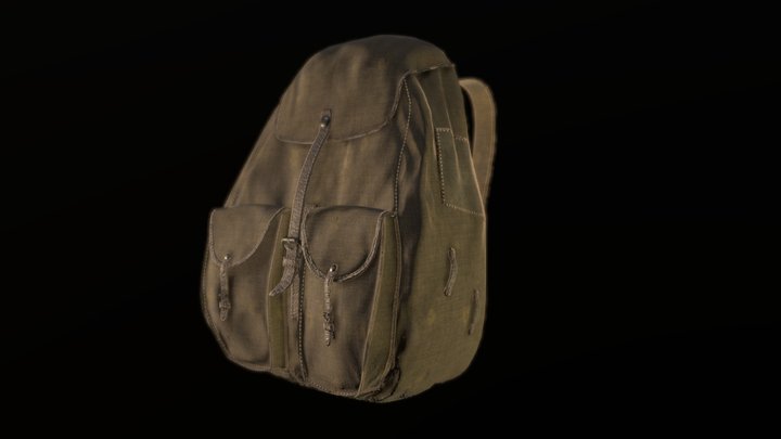 Old Soviet Backpack 3D Model