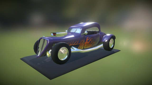 Hot-Rod cartoon car 3D Model
