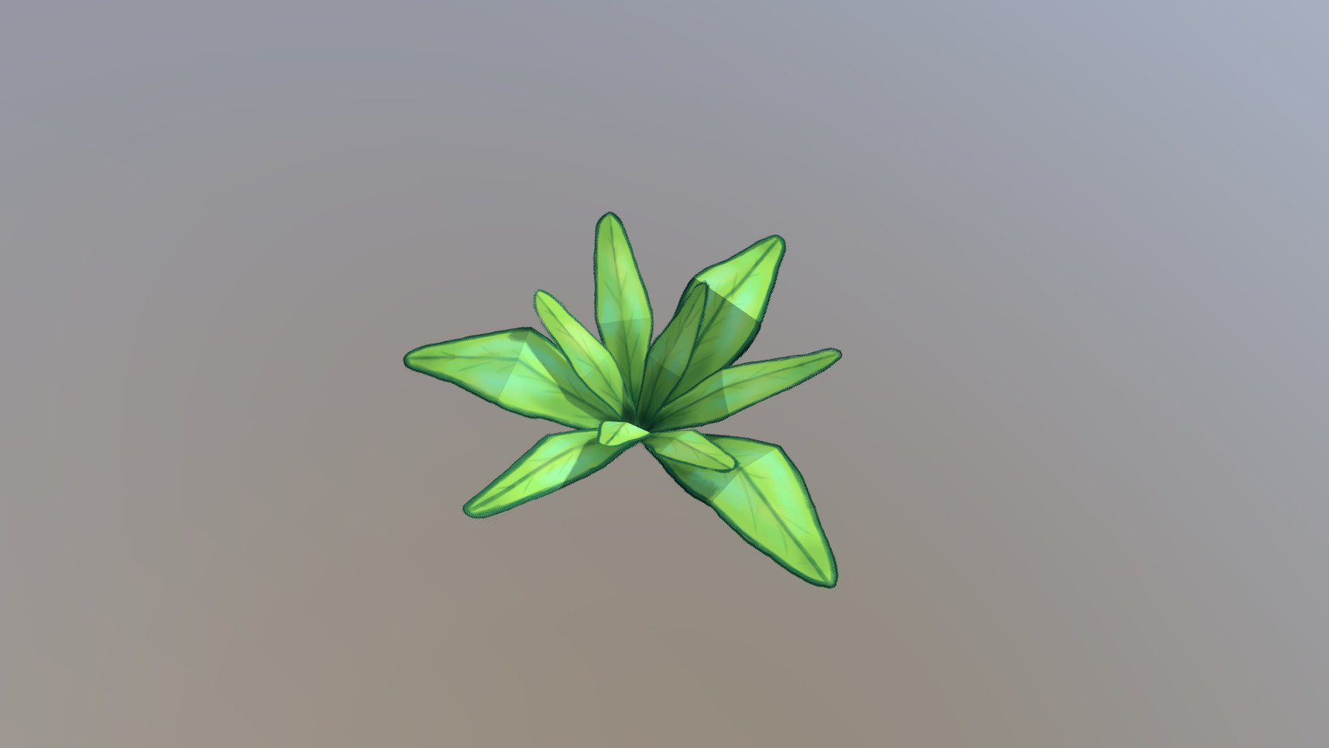 Small Stylized Handpainted Plant