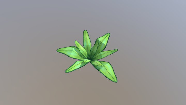 Small Stylized Handpainted Plant 3D Model