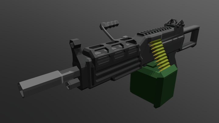 Low-Poly M249 SAW 3D Model