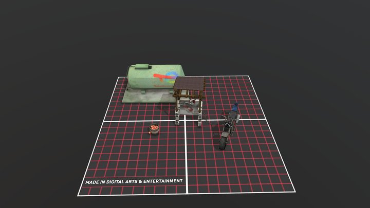 DAE 5 finished props - Forest loner 3D Model