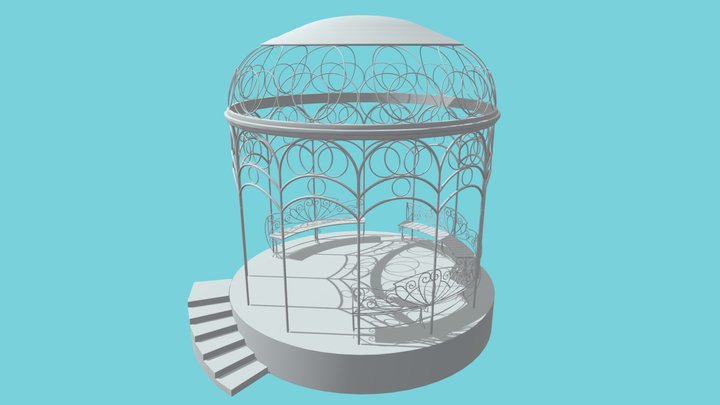 Alcove with benches 3D Model