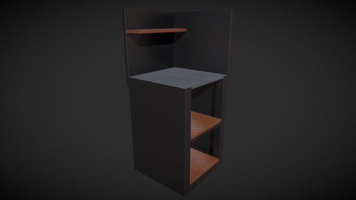 TBOK-006-WS-600 - Option 01 - Back Panel & Corne 3D Model