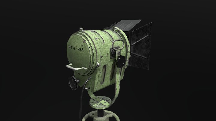 OLD Spotlight High Poly PBR 3D Model