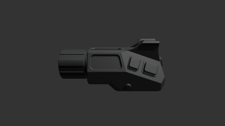 Flashlight with Front Sight 3D Model