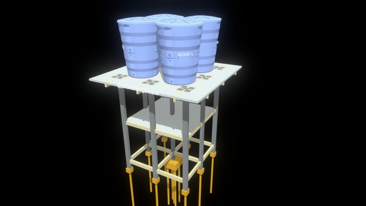 TORRE CAIXA D'ÁGUA 100 MIL L. - PIRAQUARA PR 3D Model
