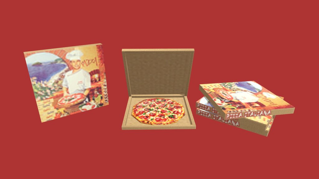 Italian Pizza + Packaging (LOW-POLY / PSX)