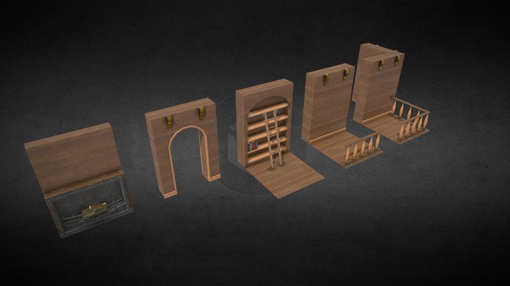Library Modular Props 3D Model