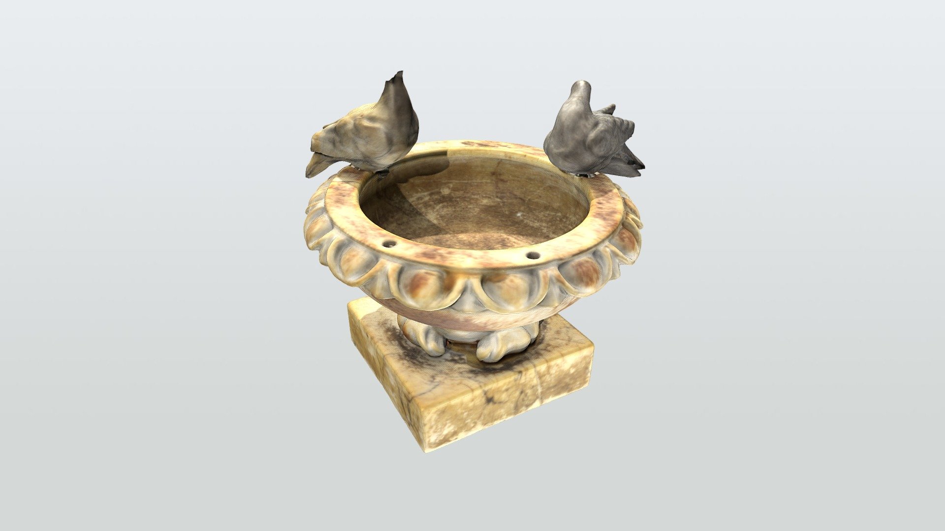 Miniature Marble Bird Bath