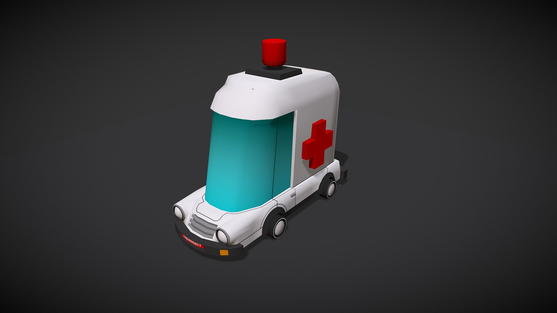 Cute Cartoon Ambulance - 3D model by Sheep Factory Studios (@SheepFactory)  [bb98de1]