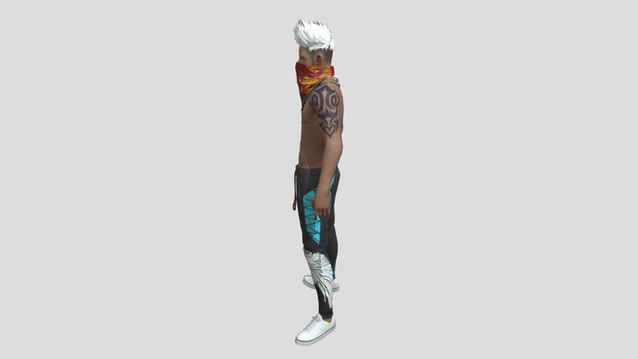Free-fire-green hair-boy-by-BOSS SHIVRAJ 3D Model