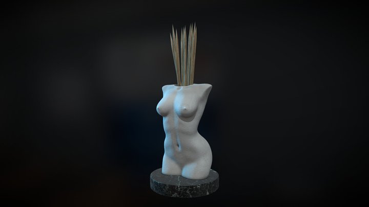 toothpick stand- woman body 3D Model