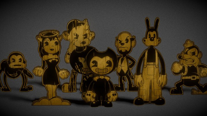all cutout from bendy and the dark revival 3D Model
