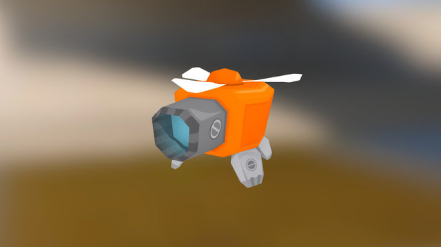 Flying Kawaii Robot Blaster 3D Model
