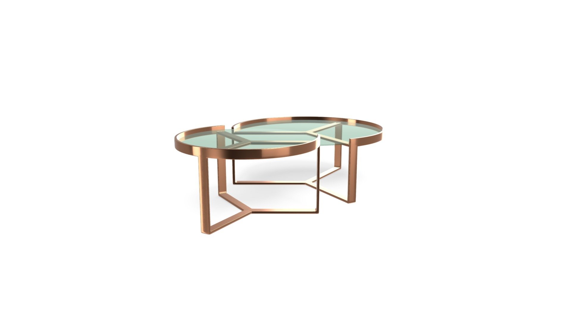 Aula Nesting Coffee Table, Copper and Green