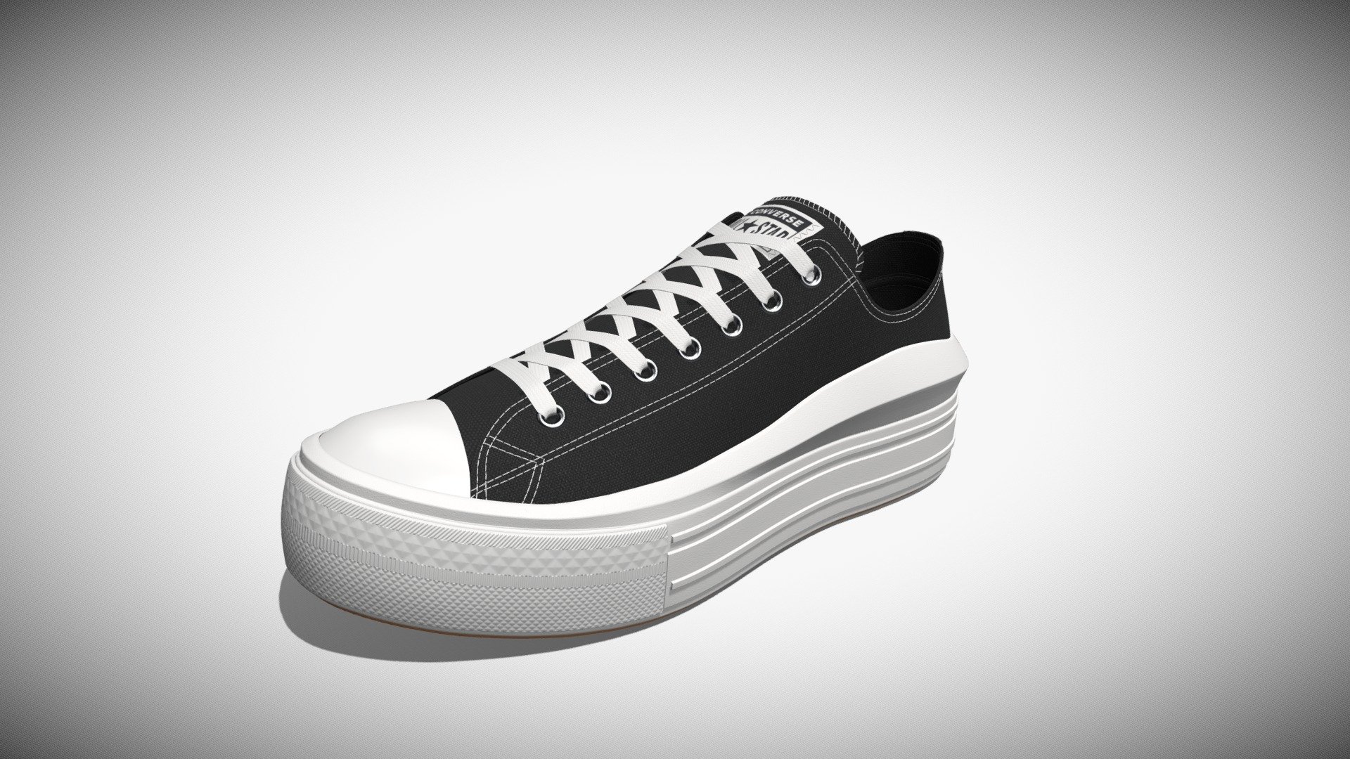 Chuck Taylor Move Platform Low Top Black - Buy Royalty Free 3D model by ...