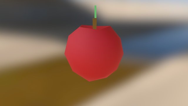Low Poly Apple 3D Model