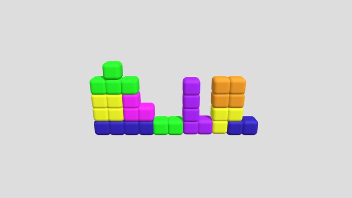 Tetris Colorfull 3D Model