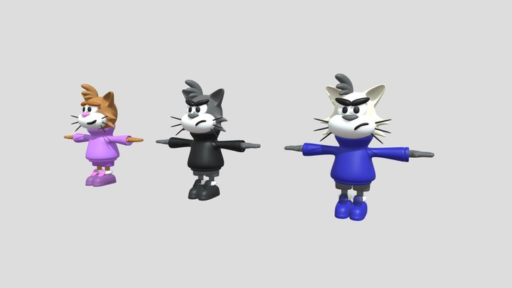 cat model low poly – Modèle 3D gratuit STL