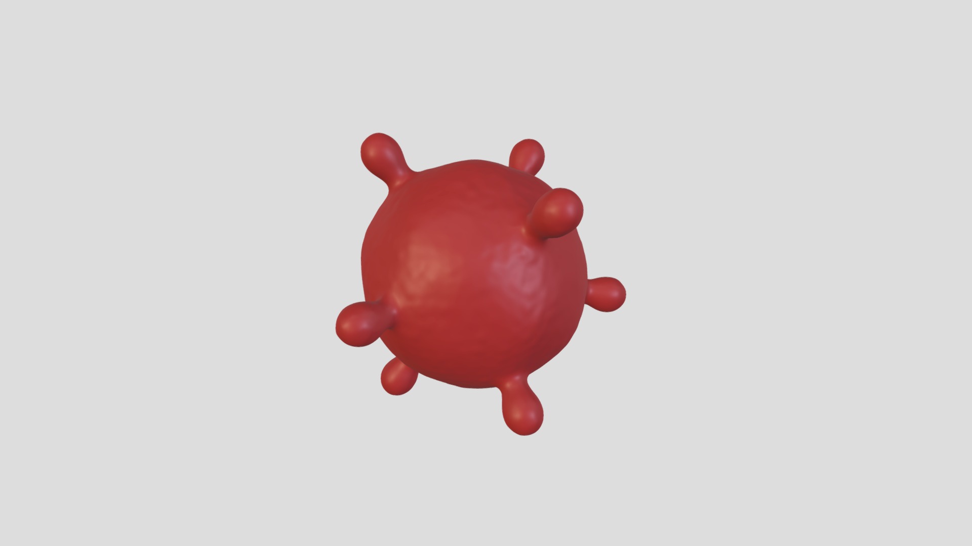 3D model Virus - This is a 3D model of the Virus. The 3D model is about a red toy on a white background.