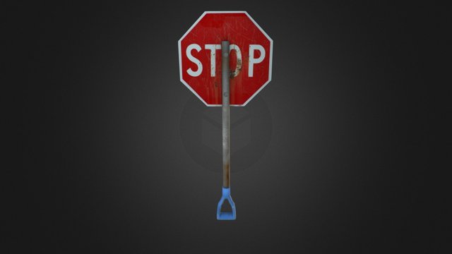 Stopsign Axe 3D Model