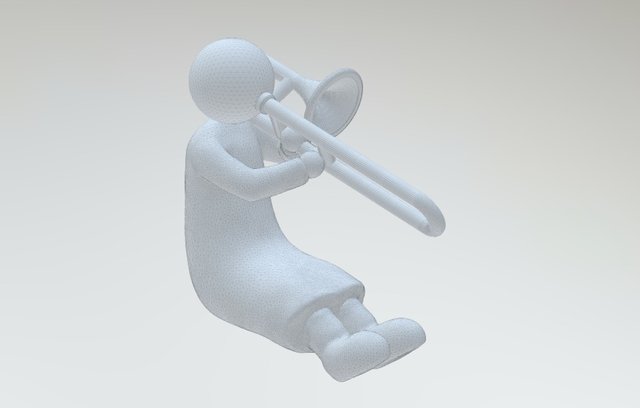 Little Trombone Player 3D Model