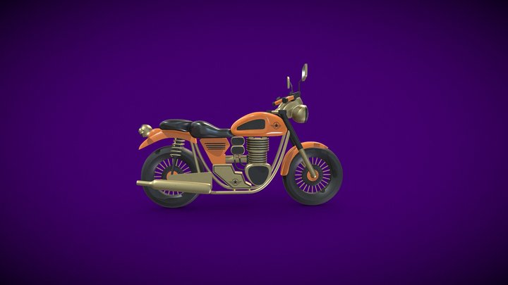 Stylized Motorcycle 3D Model
