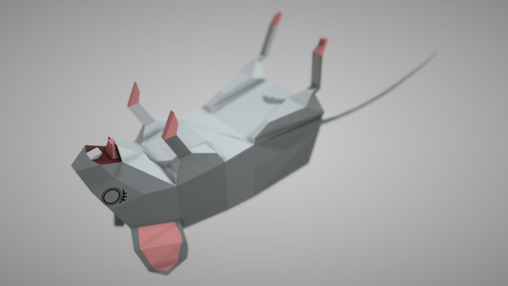 Knocked Out Mouse 3D Model