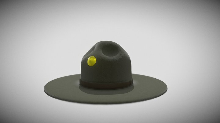 Drill Sergeant Hat 3D Model