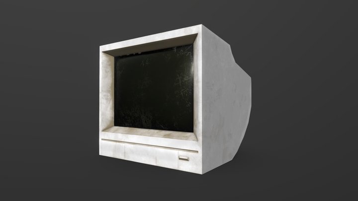 CRT Monitor - "SMU" Game Asset 3D Model