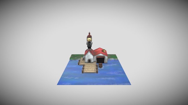 Isometric steampunk dock 3D Model
