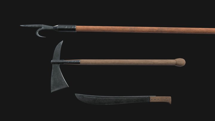 Pirate Melee Weapons Set Game Ready 3D Model
