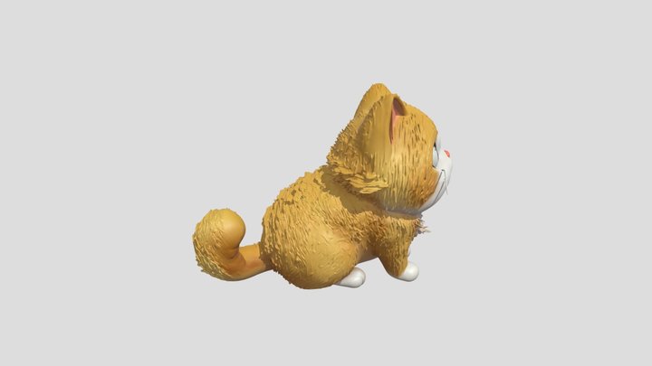 Cute Cartoon Cat 3D Model