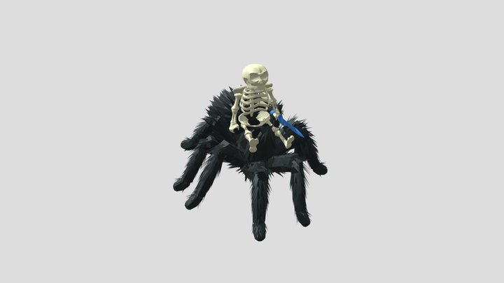 Minecraft Spider jockey 3D Model
