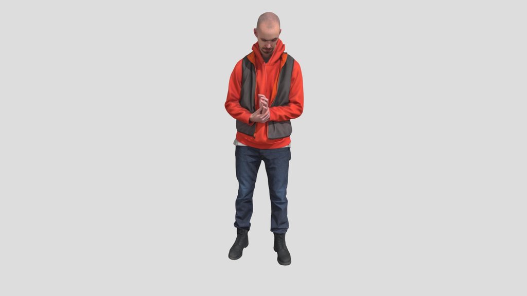 Tall Guy In Orange Hoodie
