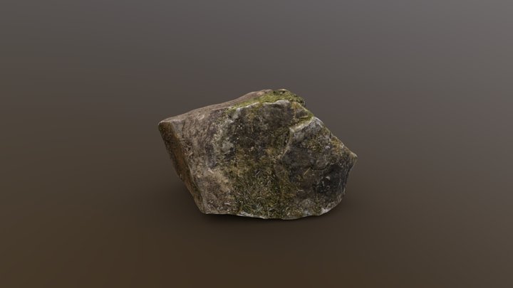 Mossy Forest Rock - Photogrammetry Scan (Retopo)