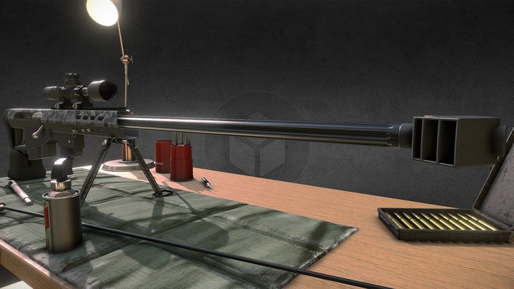 Barrett M95 Diorama 3D Model