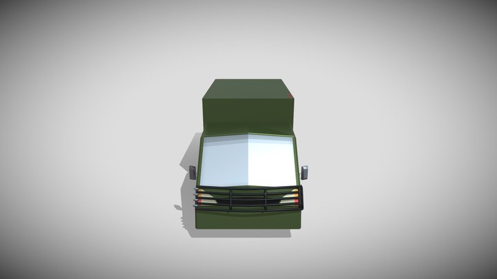 Low Poly Medical Armored Truck 3D Model