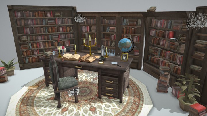 Haunted Library 3D Model