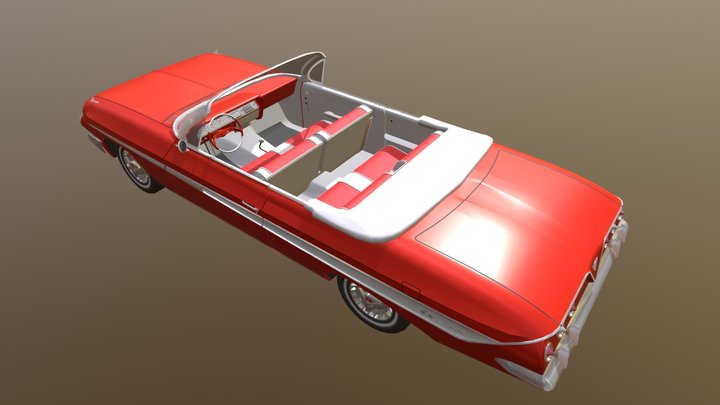 Chevy 1961 Impala Convertible Classic Car 3D Model
