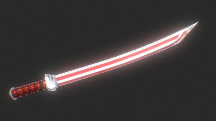 Red Katana 3D Model