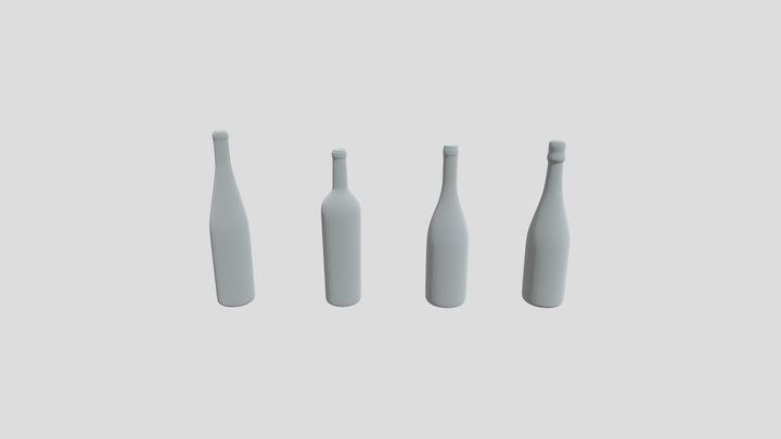 Wine Bottle Models 3D Model