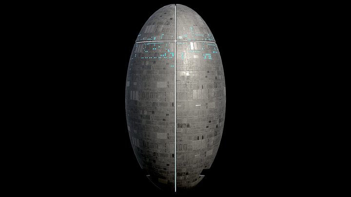 Space Station The Egg Spaceship Motherhsip 3D Model