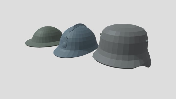 Great War helmets 3D Model