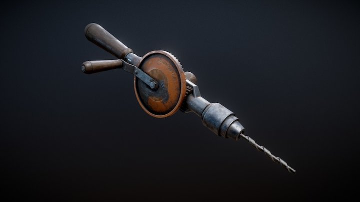 1928 hand drill - animation 3D Model