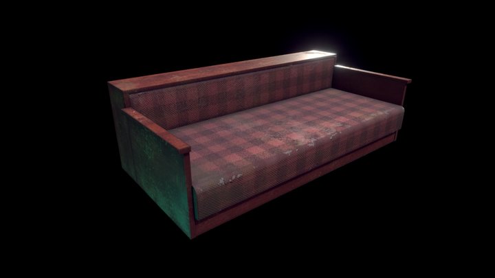 Soviet style sofa 3D Model