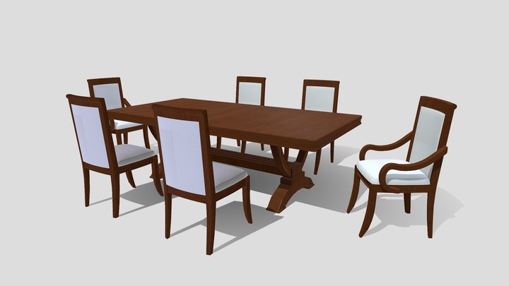 Chair and Table 3D Model